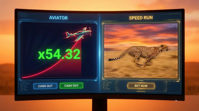 Interfaz del juego Aviator con avión ascendiendo